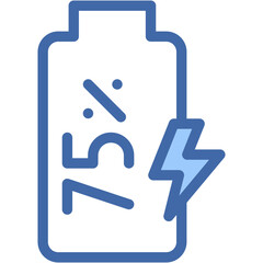Vector Icon 75 Percent, Electronics, Battery, Charge, Electricity, Technology