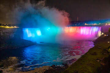Niagara Falls night colors from the canadian side, Ontario