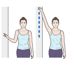 손가락 벽타기 오십견 재활 운동 체조 스트레칭