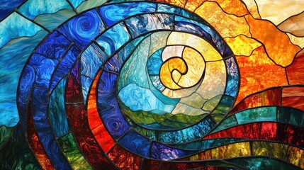 Abstract Stained Glass Artwork