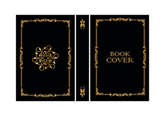 book cover design with retro decorations	