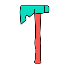 roofing axe blade line icon vector. roofing axe blade sign. isolated symbol illustration