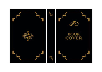 book cover design with retro decorations	