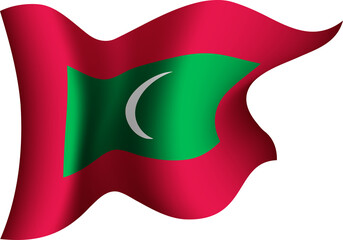 Maldives Realistic 3D Waving Flag