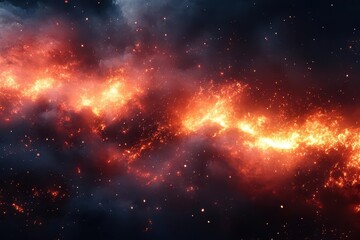 Fototapeta premium dynamic smoky background with red and black hues featuring sparks of fire creating an intense and dramatic atmosphere for visual storytelling