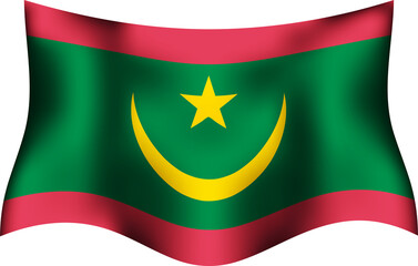 Mauritania Realistic 3D Waving Flag
