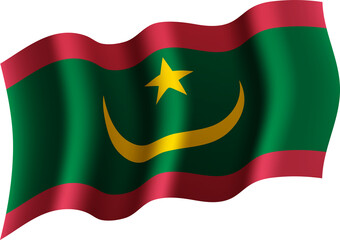 Mauritania Realistic 3D Waving Flag