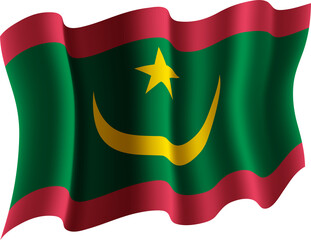 Mauritania Realistic 3D Waving Flag