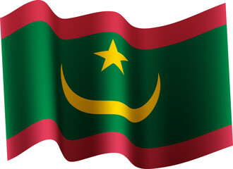 Mauritania Realistic 3D Waving Flag