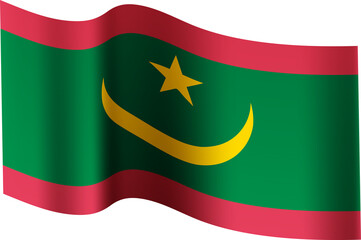 Fototapeta premium Mauritania Realistic 3D Waving Flag