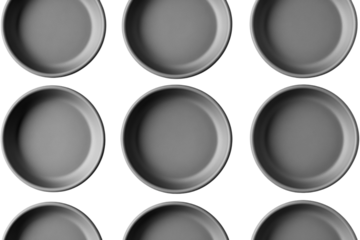 Heart-shaped white plate with gold-handled cutlery, isolated on a pink background. PNG transparent.