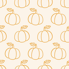 Cozy Autumn Pumpkins Fall Seamless Pattern