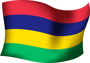 Mauritius Realistic 3D Waving Flag