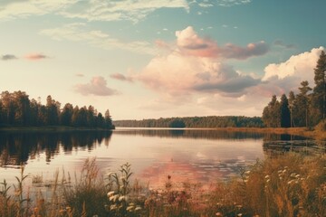 Lake landscape cloud outdoors.