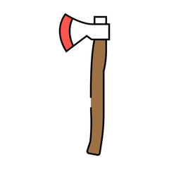 felling axe hatchet line icon vector. felling axe hatchet sign. isolated symbol illustration