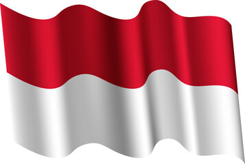 Monaco Realistic 3D Waving Flag