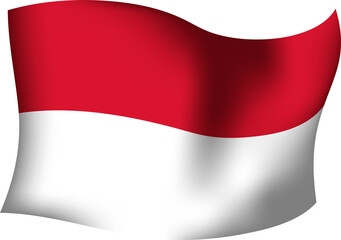 Monaco Realistic 3D Waving Flag