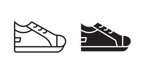 Sneaker icon in solid and stroke style.