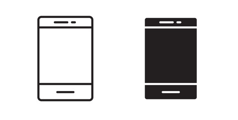 Mobile icon in solid and stroke style.