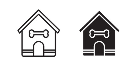 Pet house icon in solid and stroke style.