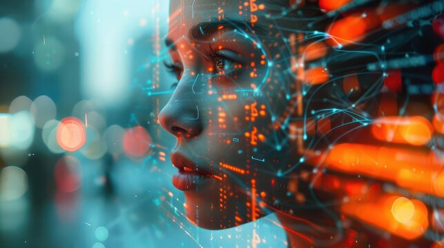 Artificial intelligence algorithms displayed visually, dynamic and futuristic, Urban, Cool tones, Illustration, Digital intelligence