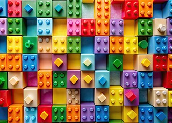 Fototapeta premium Stunning Aerial View of Colorful Building Blocks, Perfect for Technology Background and Creative Projects