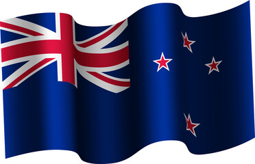 New Zealand Realistic 3D Waving Flag