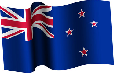 New Zealand Realistic 3D Waving Flag