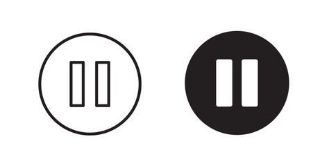 Pause icon in solid and stroke style.