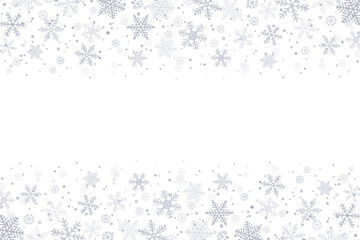 Snowflake border for greeting card, poster, cover, vector.