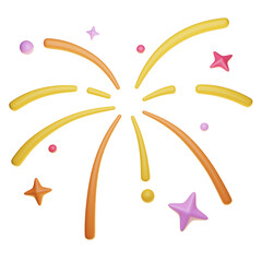 Fototapeta premium Exploding fireworks effect 3D graphic