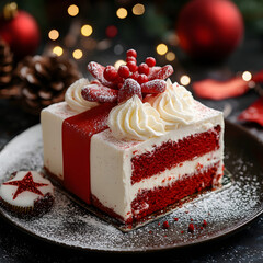 Delicious cake. Sweet dessert. Food concept.	