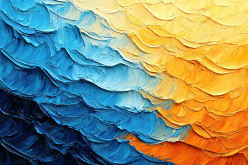 Obraz premium Abstract ocean scene with blue and orange gradient