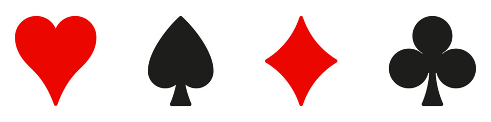 Suit deck of playing cards on white background. Vector illustration.