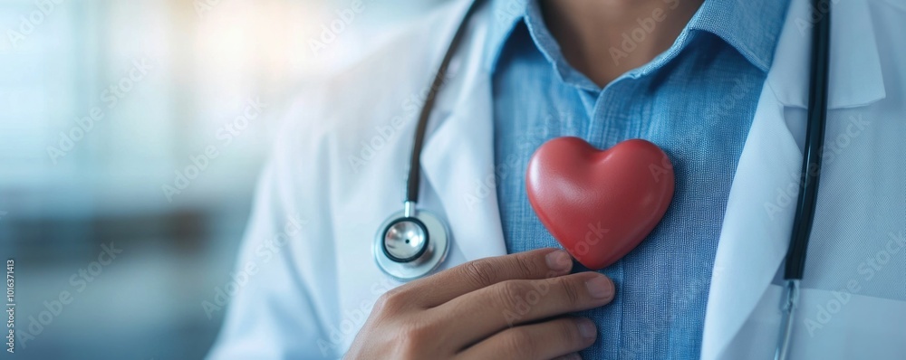 Poster close up view of a stethoscope placed on a patient s chest during a medical examination showcasing t