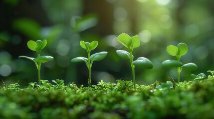 Concepts of growth and development seedlings sprouting, climbing vines, natural and inspiring, Nature, Soft greens, Photograph, Organic growth