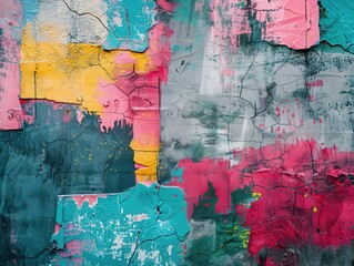 Concrete walls adorned with graffiti art, vibrant and rebellious, Urban, Bright hues, Photograph, Urban expression