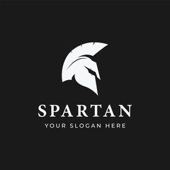 Naklejka premium Simple greek spartan warrior helmet logo template design, with creative idea.