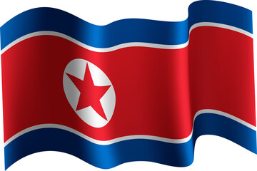 North Korea Realistic 3D Waving Flag