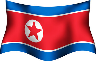 North Korea Realistic 3D Waving Flag