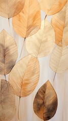 Brown leaves abstract shape plant leaf wood.
