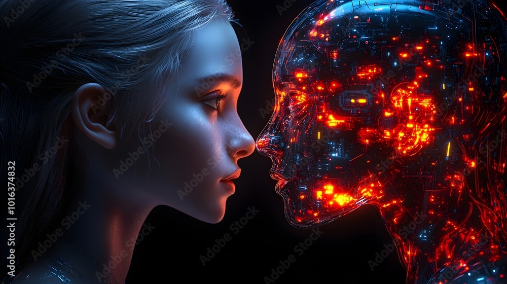 Aufkleber controlling humanity through intelligence:a futuristic dystopian concept exploring the potential ris