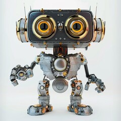 Nano Robot Concept isolated on white background 