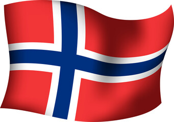 Naklejka premium Norway Realistic 3D Waving Flag