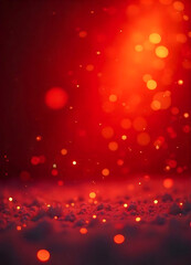 Warm Holiday Glow with Red Bokeh Lights