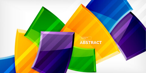 Round 3d shapes, plates background. Creative composition design template