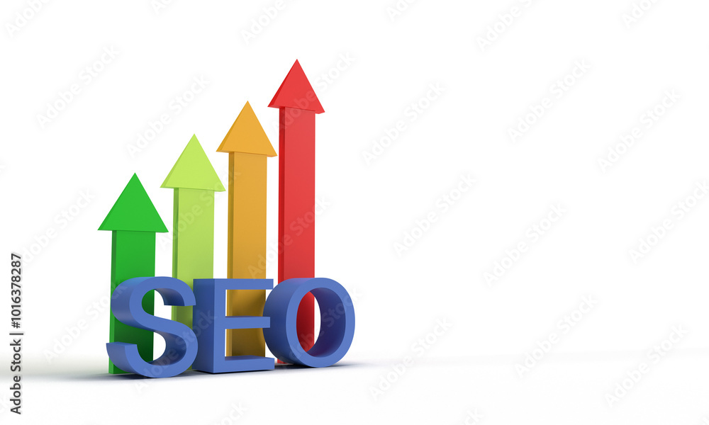 Poster seo marketing growth up arrow direction business technology computer web cyberspace datum website se