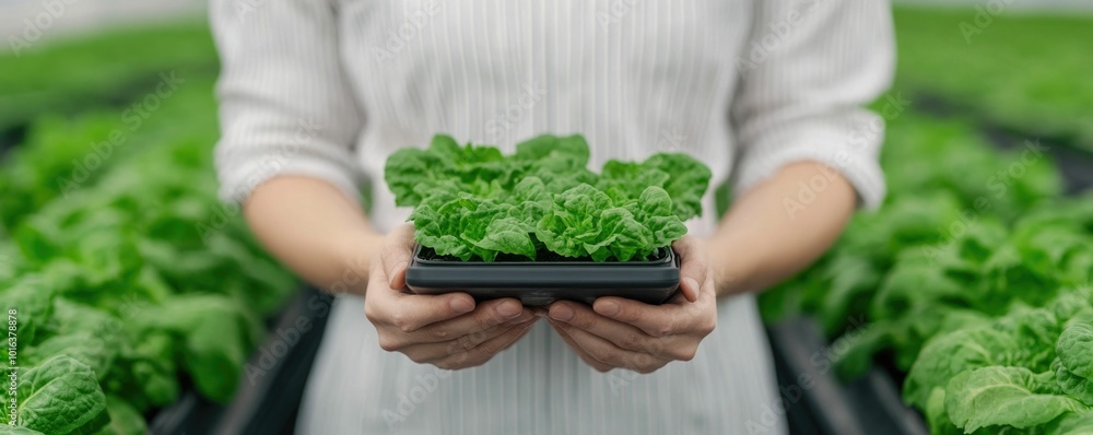 Poster digital application interface controlling the temperature and humidity of a hydroponic indoor garden