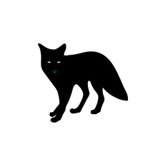 Fox standing silhouette 