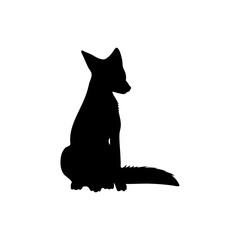 Fox sitting silhouette 